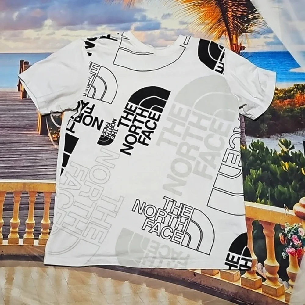 North Face White Graphic Tee Shirt Medium